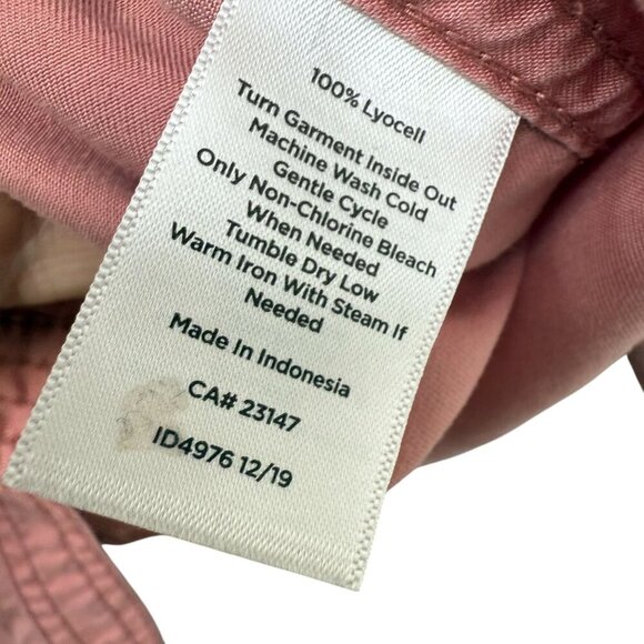 Talbots Womens Top Plus Size 3X Petite Pink Distressed Button Up Shirt Lyocell - Picture 10 of 10